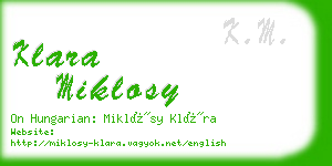 klara miklosy business card